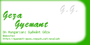 geza gyemant business card