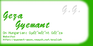 geza gyemant business card